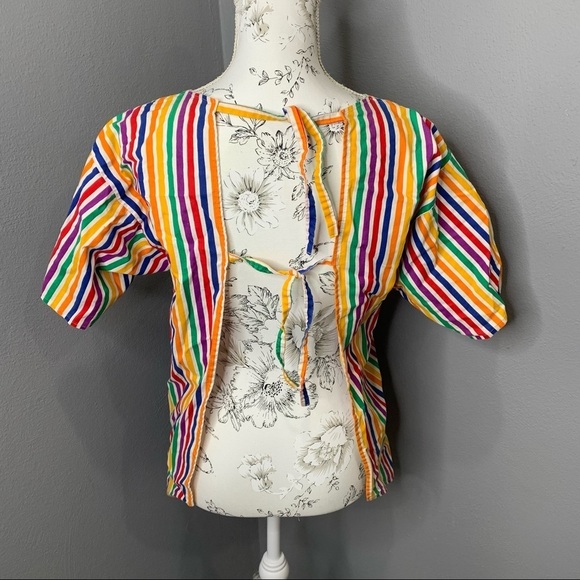 Vintage 70's Rainbow Art Artist Smock w/ Pockets - Picture 2 of 4